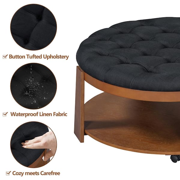 Black and brown ottoman hotsell