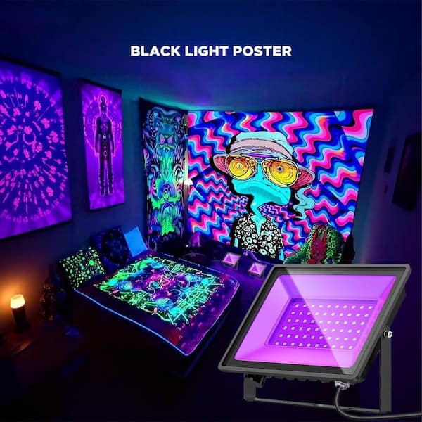 BeamBox 6 in. 60-Watt 100-Lumen Black Integrated LED Plug-In UV