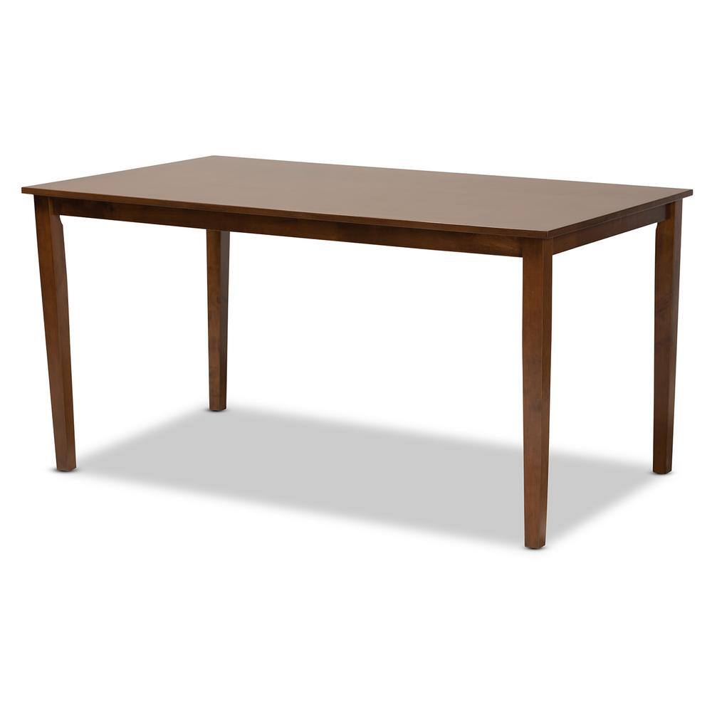 Lanier 6-Piece Gray Fabric and Walnut Wood Dining Set