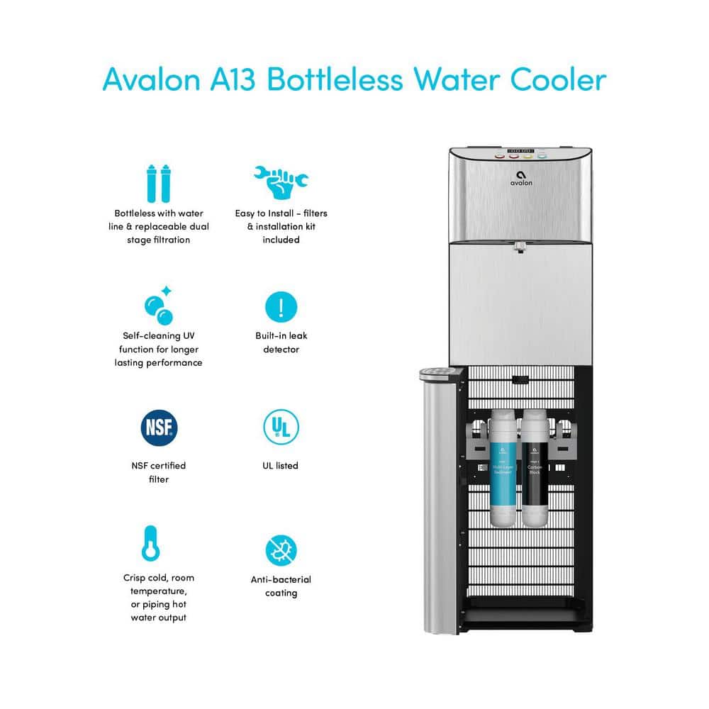 Avalon Stainless Steel 3-Temperature Bottleless Water Cooler
