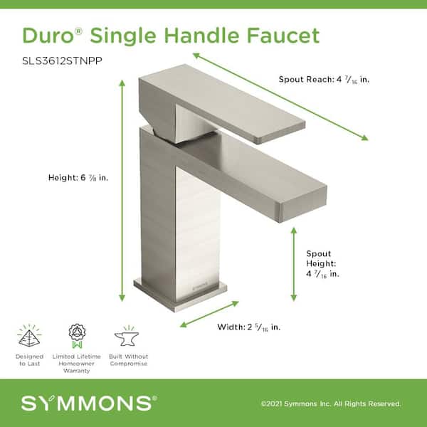 Symmons Duro Single-Hole Single-Handle Bathroom Faucet with Push