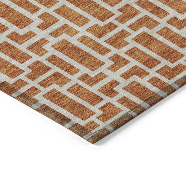 Chantille Machine Washable Indoor/Outdoor Abstract ACN916 Terracotta 9 ft. x 12 ft. Area Rug