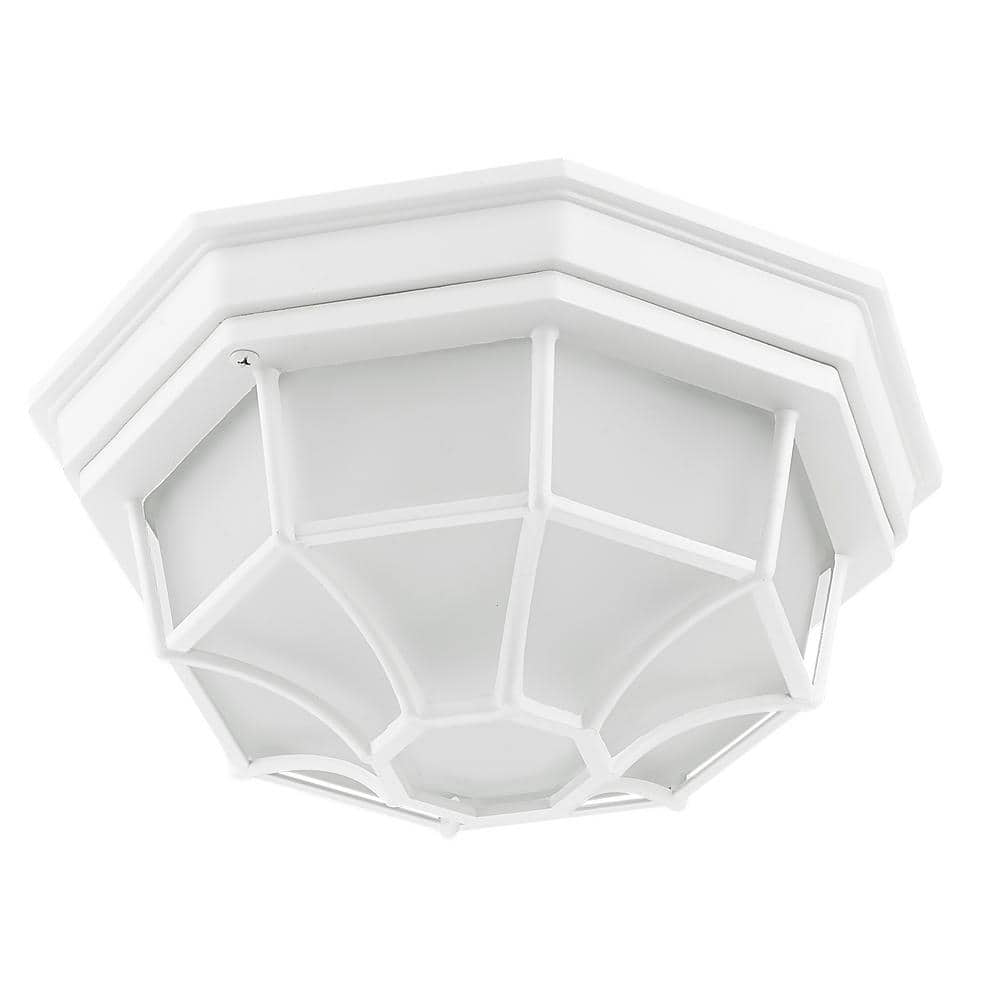 Flushmount Collection 2-Light Textured White Outdoor Ceiling-Mount Light Fixture price history on PriceWatchPro