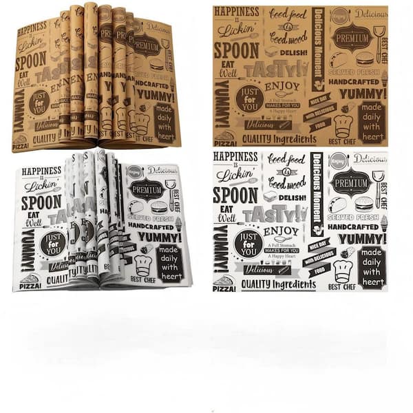 1000-Piece 9.8 in. x 7.9 in. Paper Deli Wax Paper Sheets for Food, Deli Wrapping Sheets for Outdoor Picnic, Brown