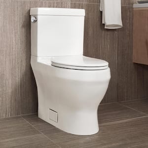 Glenwynn 12 in. 2-Piece 1.28 GPF/4.8 LPF Single Flush Elongated Toilet in White, Seat Included