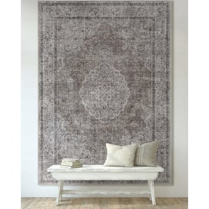 Gray 3 ft. 11 in. x 5 ft. 3 in. Asha Odette Vintage Persian Oriental Area Rug