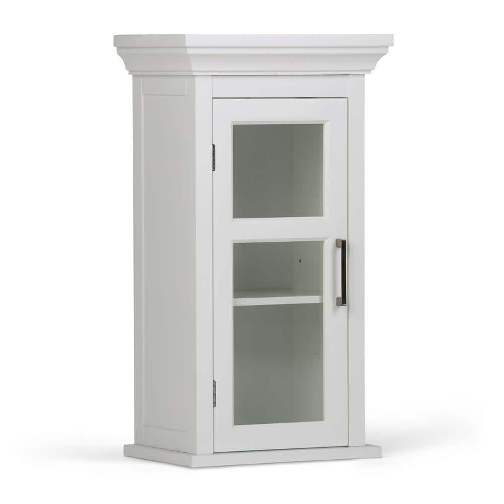 Pure White Rubberwood Single Door Wall Cabinet