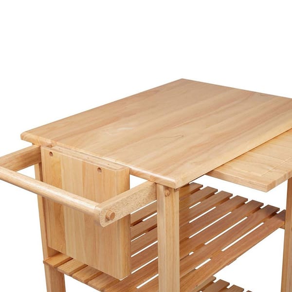 Utility Cart With Cutting Board Wood/natural - Winsome : Target