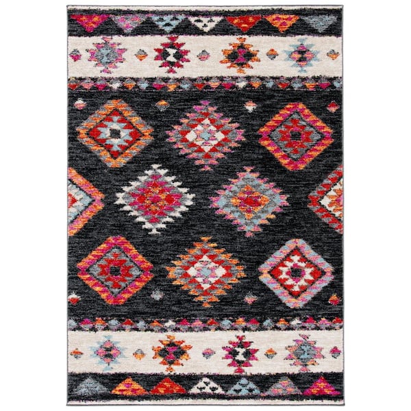 Adirondack Black/Red 4 ft. x 6 ft. Western Ikat Area Rug