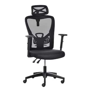 Black, Mesh Home Office Chair High Back Ergonomic Computer Task Chair with Lumbar Back Support, Rotate Headrest