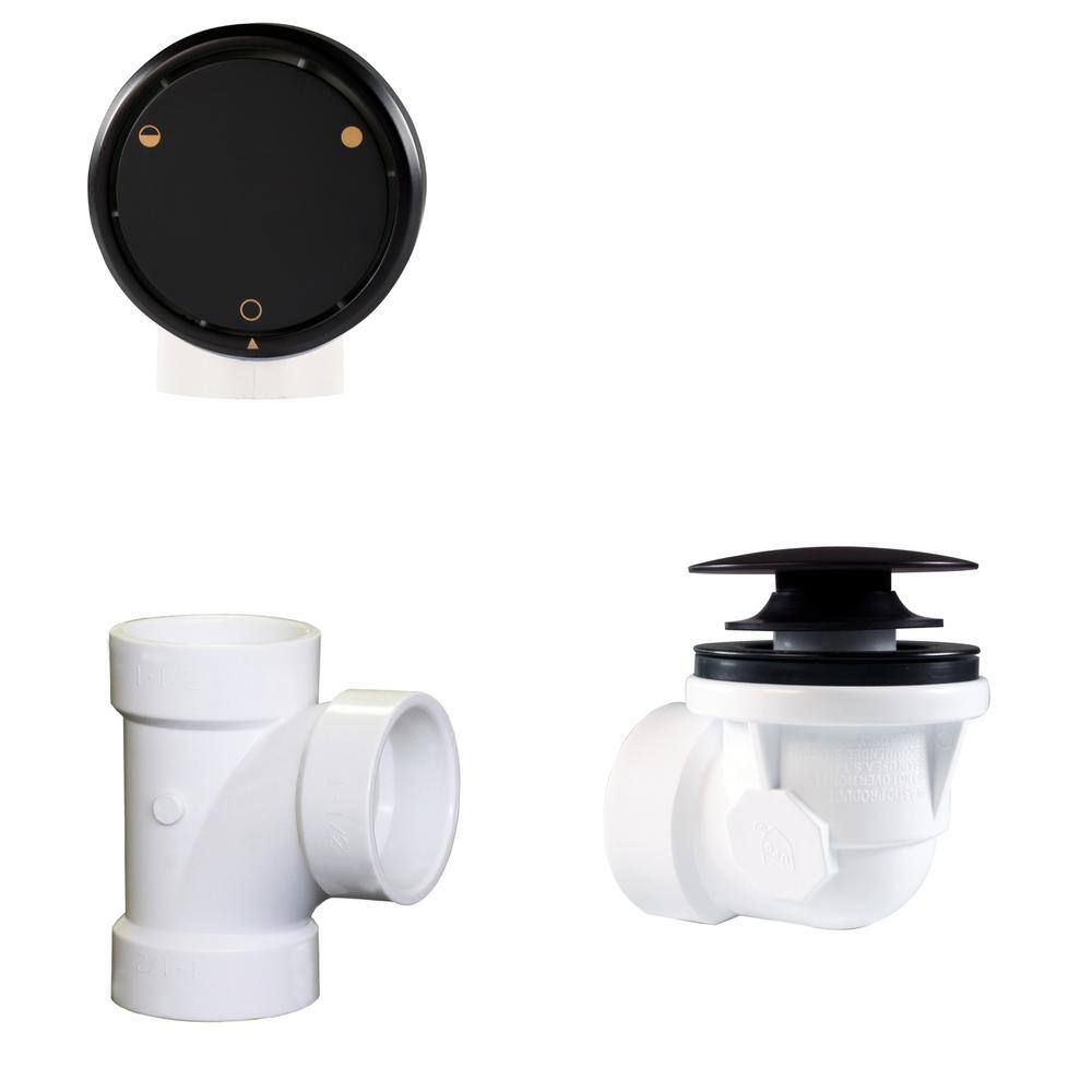 Plumber's Pack Full or Partial Closing Metal Overflow with Drain and Tee in Matte Black price history on PriceWatchPro