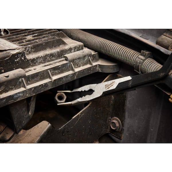 Milwaukee 13 in. 45-Degree Long Needle Nose Pliers with Slip