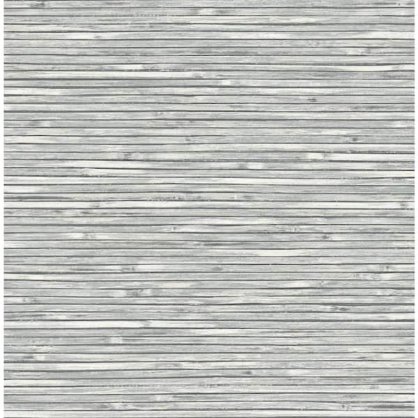 A-Street Prints Bellport Dark Grey Wooden Slat Wallpaper