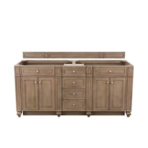 Bristol 72 in. W Bathroom Double Vanity Cabinet Only in Whitewashed Walnut