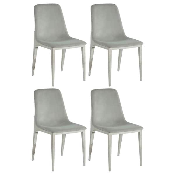 Coaster Irene Light Gray and Chrome Upholstered Side Chairs (Set of 4)