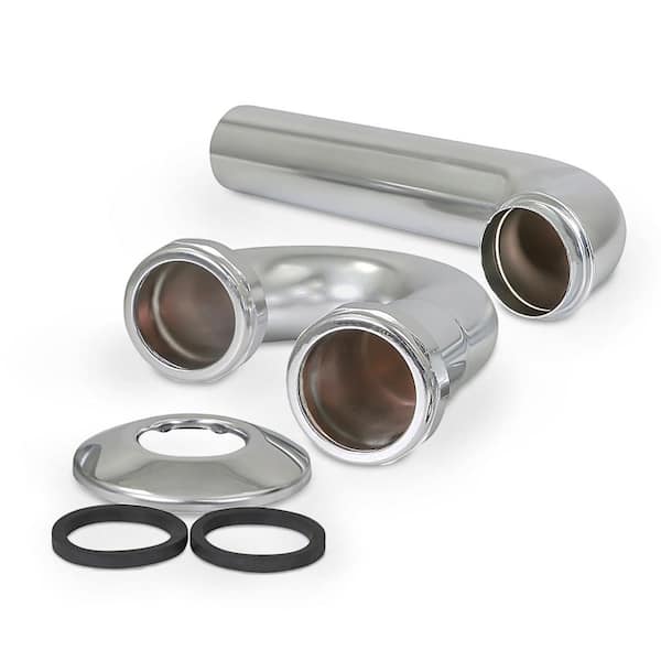 PLUMBFLEX 1-1/2 in. P-Trap for Tubular Drain Applications, 22GA Chrome Plated Brass