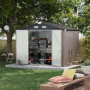 8 ft. W x 6 ft. D Metal Storage Shed with Lockable Door and Vents for Garden and Backyard (43 sq. ft.)