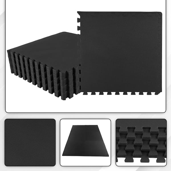 Stalwart Interlocking Black 25 in. W x 25 in. L x 0.5 in Thick