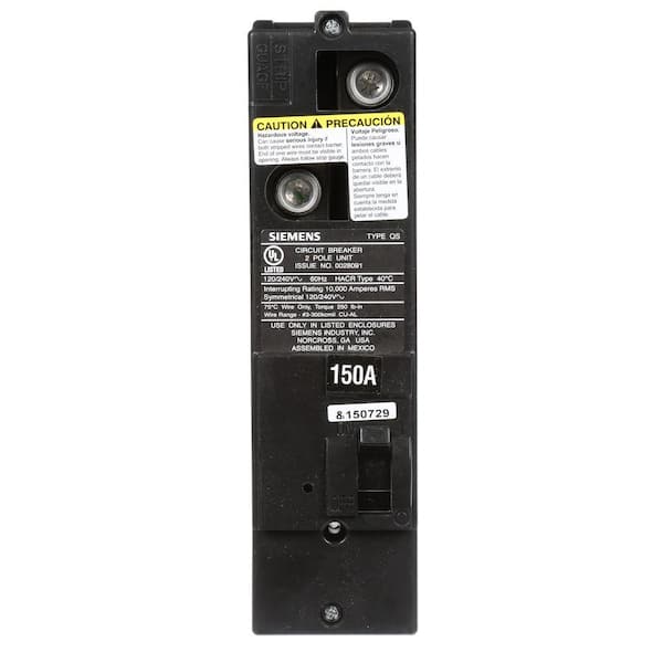150 Amp Double-Pole 10kA Type QS Multi-Family Main Breaker