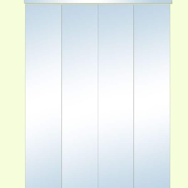 TRUporte 321 Series 36 in. x 80 in. Steel Full-Lite White Mirror Bi-fold Door