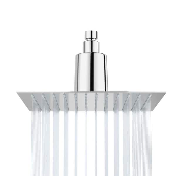 1-Spray Patterns with 1.75 GPM 10 in. Wall Mount Rain Shower Head Fixed Shower Head in Chrome