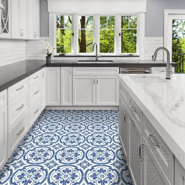 Villa Lagoon Tile Danielle Admiral Blue, Blue And White Kitchen Floor Tiles