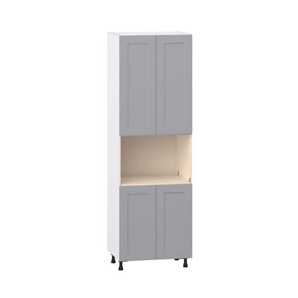 Roseland 30 in. W x 24 in. D x 94.5 in. H Assembled Shaker Microwave Pantry Kitchen Cabinet in Slate Gray