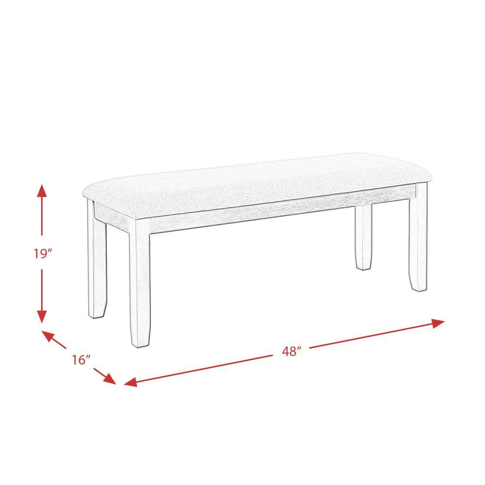 Kona Gray 6-Piece Dining Set with Upholstered Chairs and Bench