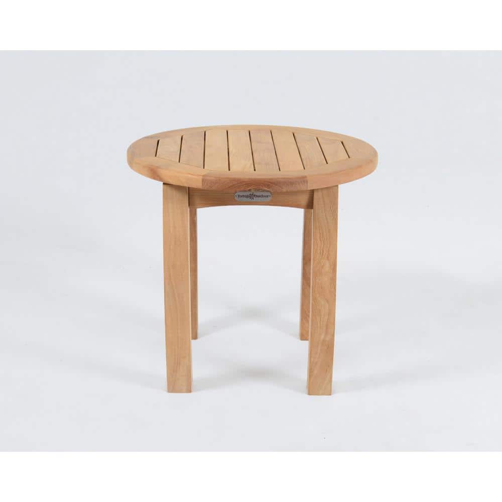 Jakarta 20" Round Teak Wood Outdoor Side Table