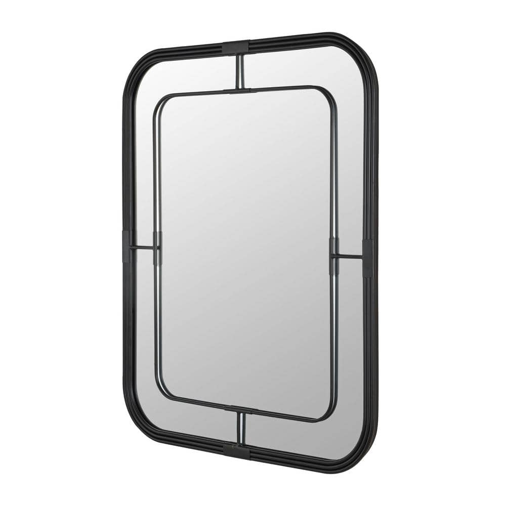 Safavieh 31.69" Black Rectangular Wood Wall Mirror