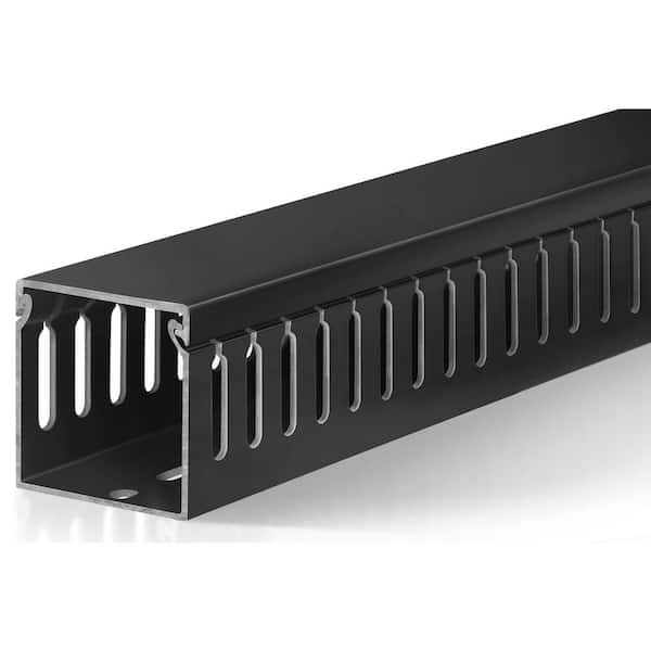 2 in. x 3.3 ft. PVC Open Slot Raceway Conduit, Cable Management Channel for Server Racks, Desks and Home Wiring, 2-Pack