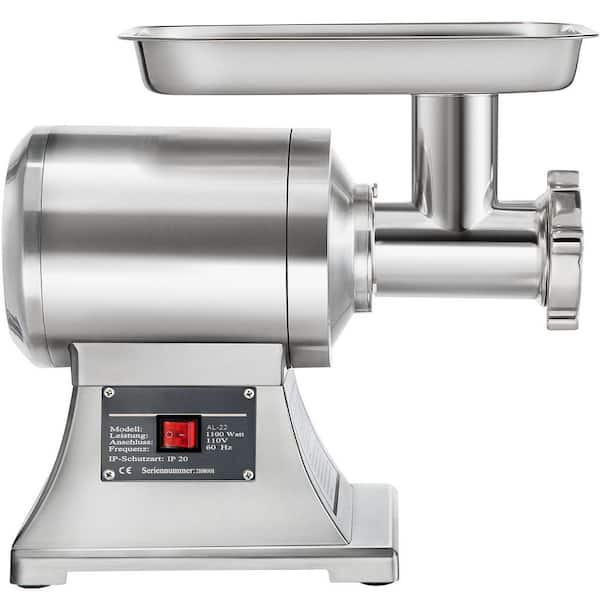Electric Meat Grinder, 2000W Max Stainless Steel Compact Sausage Stuffer with 3 Grinding Plates & 2 Blades, Size: Medium, Silver