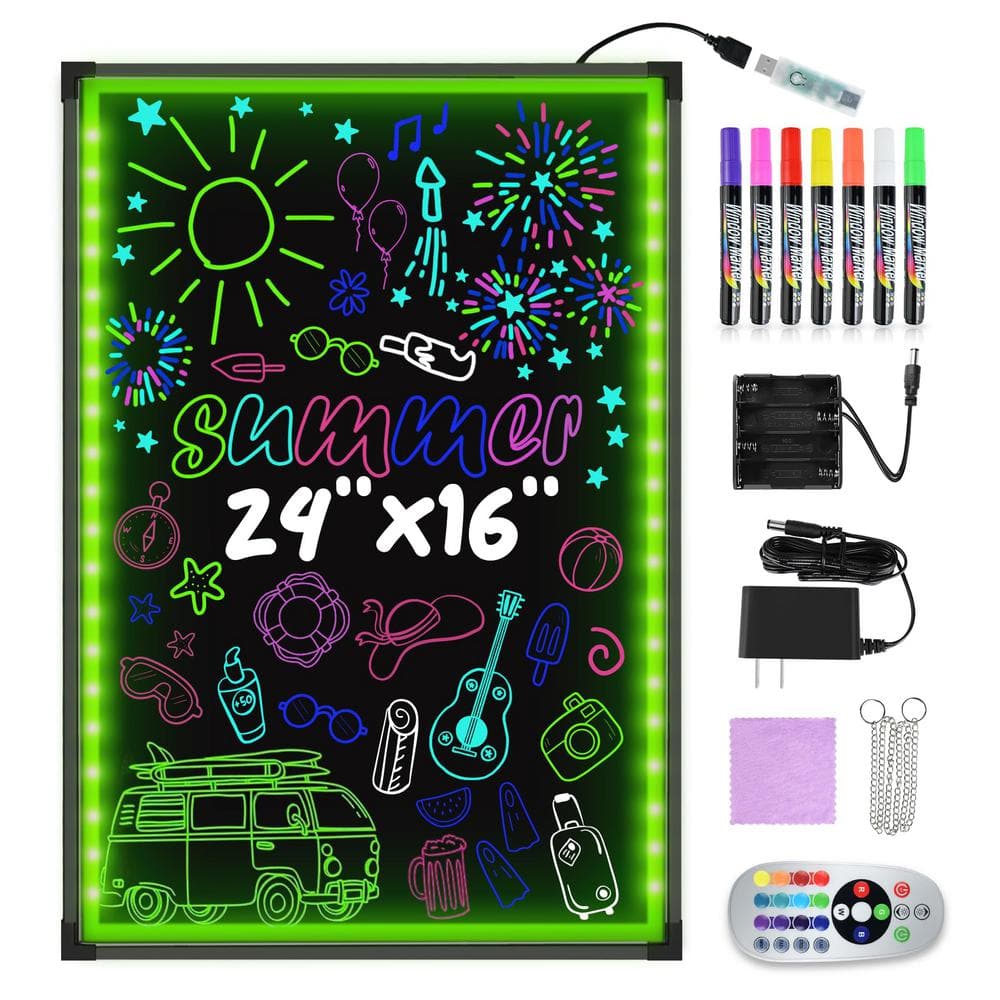 24 x 16 Outdoor/Indoor LED Message Bulletin Board, Erasable Neon Effec