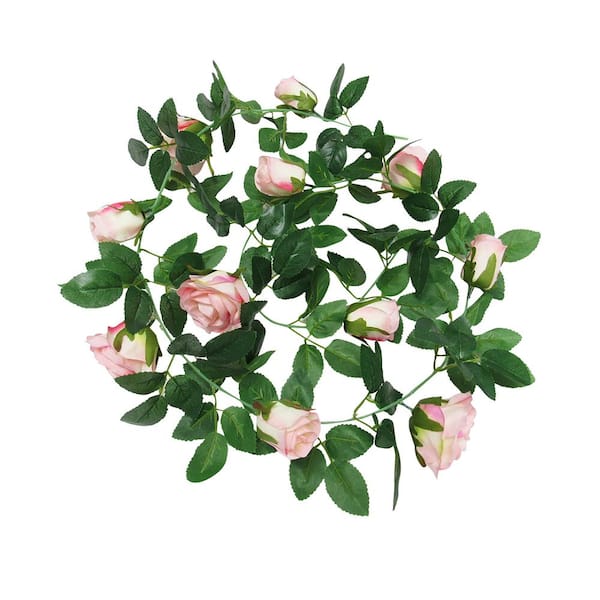 6 ft. Blush Pink Artificial Rose Flower Garland Hanging Vine