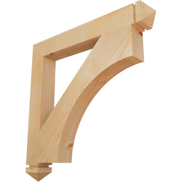 Ekena Millwork 4 in. x 32 in. x 32 in. Douglas Fir Westlake Arts and Crafts Rough Sawn Bracket