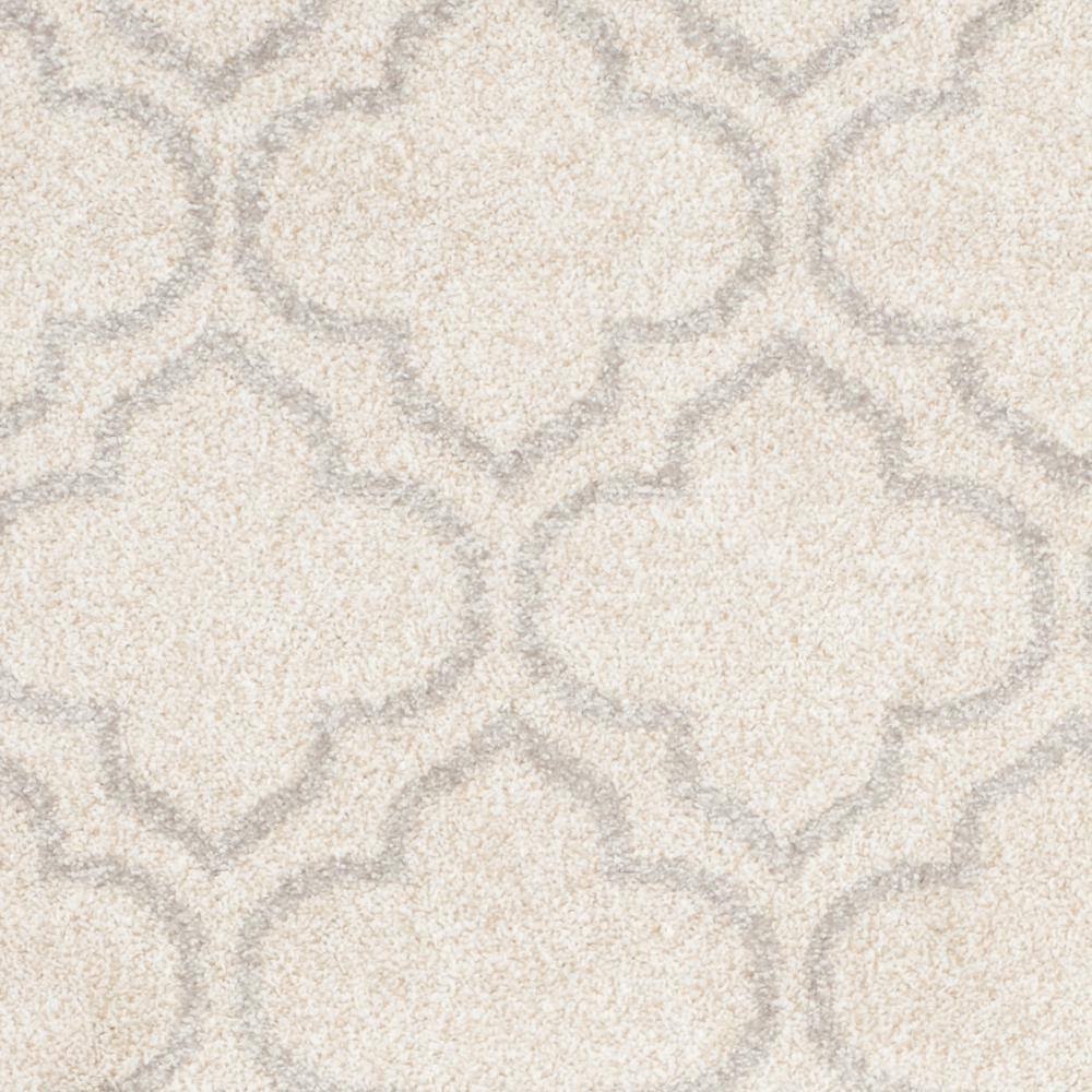 Ivory and Light Grey Rectangular Synthetic Area Rug 2'6" x 4'
