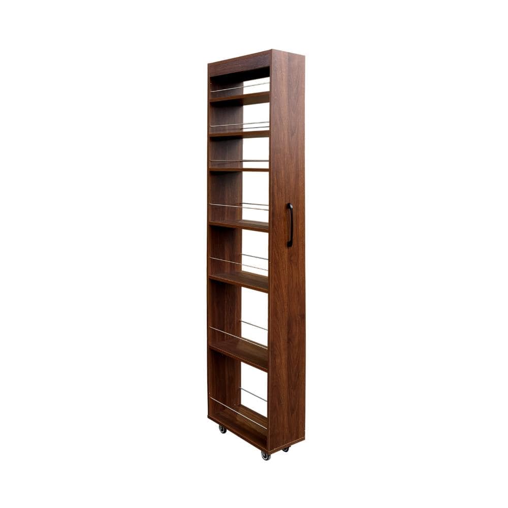 Walnut 70.87 in. Accent Cabinet Office Storage Cabinet with 7 Shelves and Pull-Out Design durable construction price history on PriceWatchPro