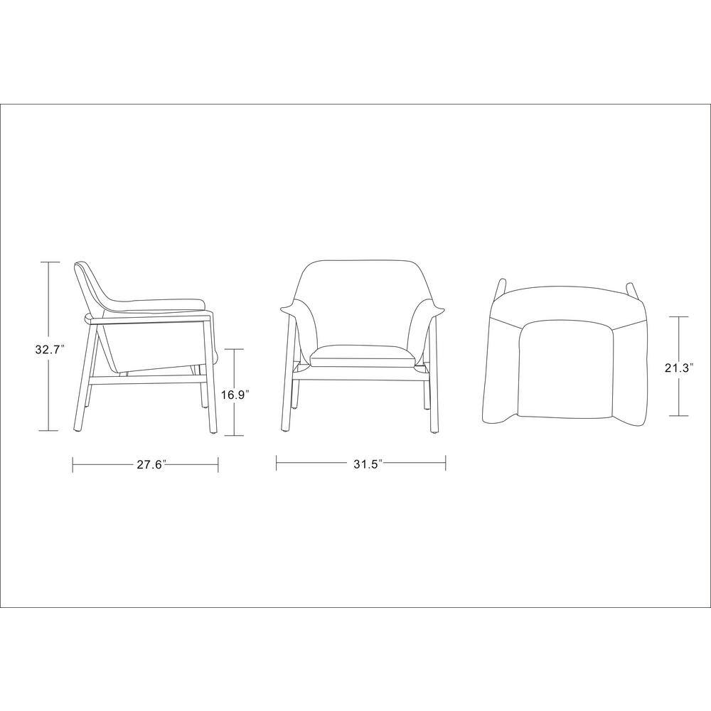 Mid Century Grey Linen & Walnut Wood Accent Chair Set