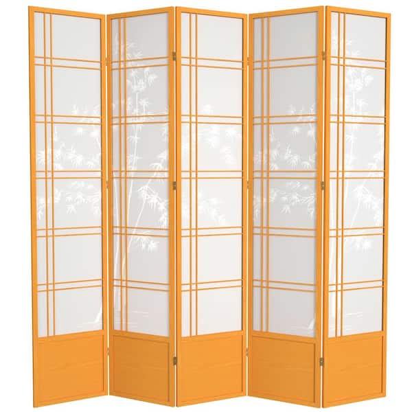 7 ft. Honey 5-Panel Room Divider