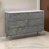 Benjara White and Gray 6-Drawer 62.75 in. W Dresser without Mirror BM315342