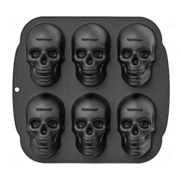 Halloween Skull Series 6-Cup Silicone Baking Mold Cake Pan for Chocolate Pudding Jello Candy Pizza 1 Piece