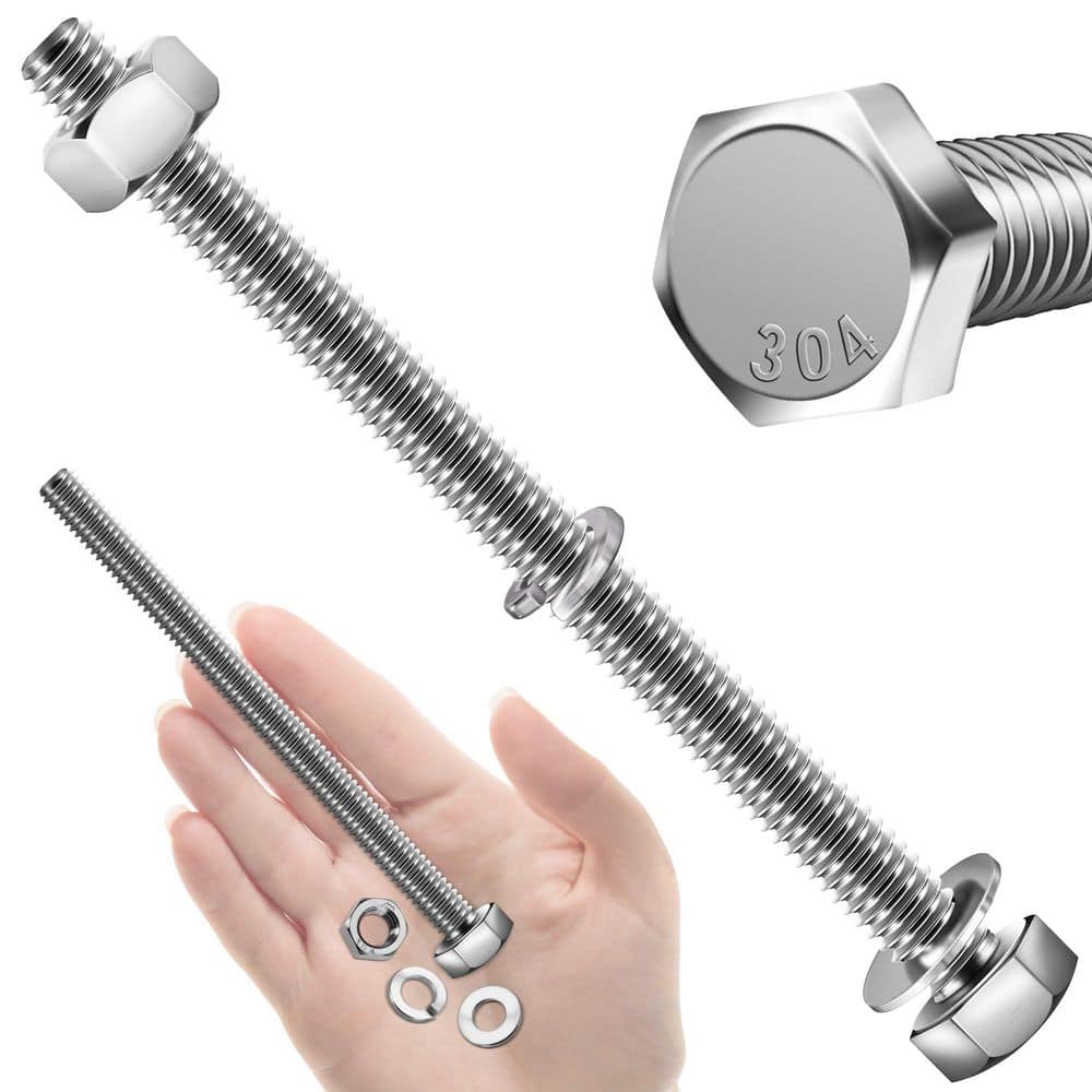 1/4 in.-20 x 4 in. Stainless Steel Hex Bolt with Nut, Washer and Lock Washer (20-Pack) price history on PriceWatchPro