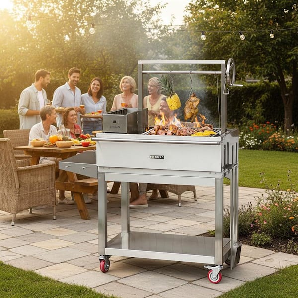 PROKAn SS304 Infinity Argentine Charcoal Grill and Wood BBQ Grill