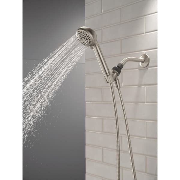 4-Spray Wall Mount Handheld Shower Head 1.75 GPM in Spotshield Brushed Nickel