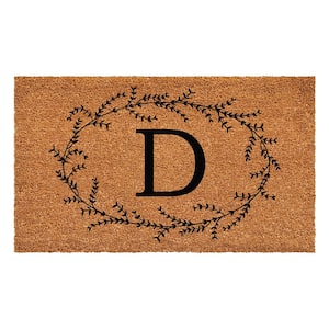 Rustic Leaf Vine Monogrammed Doormat, 36" x 72" (Letter D)
