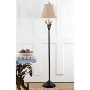 Branch 62 in. Brown Nature Floor Lamp with Brown Shade