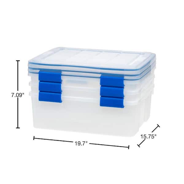 Iris 30 qt. Weatherpro Clear Plastic Storage Box, Lid Blue