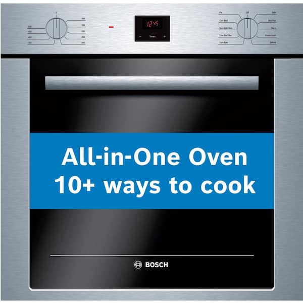 Bosch 500 Series 24 in. Built-In Smart Single Electric Wall Oven with European Convection, Self-Cleaning in Stainless Steel