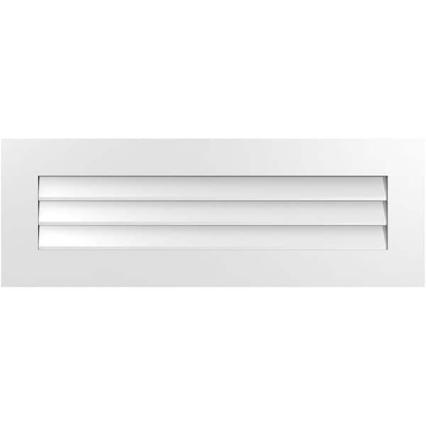 Ekena Millwork 40" x 14" Rectangular White PVC Paintable Gable Louver Vent Non-Functional