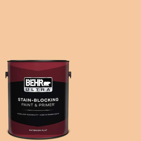 BEHR ULTRA 1 gal. #M240-4 Sheer Apricot Flat Exterior Paint & Primer